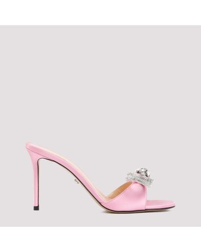 Mach & Mach Double Bow Round Toe Mules - Pink