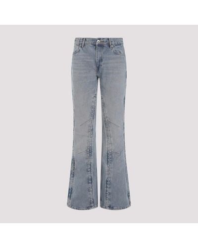 Y. Project Y/project Hook And Eye Slim Jeans - Grey