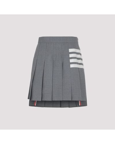 Thom Browne 4-bar Pleated Miniskirt - Grey