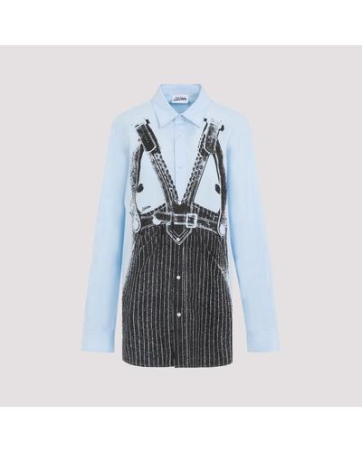 Jean Paul Gaultier Trompe-l`ail Cotton Shirt - Blue