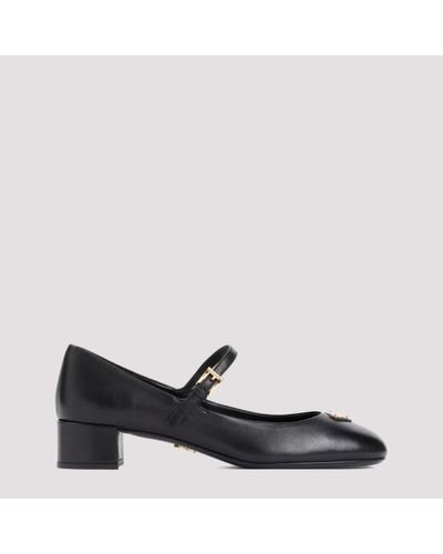 Prada Lamb Leather Court Shoes - Black
