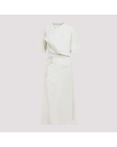 Lemaire Short Sleeves Wrap Dress - White