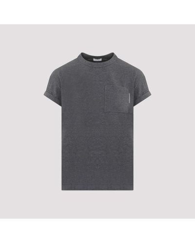Brunello Cucinelli Brunello Cuccinelli Tab Pocket Cotton T-shirt - Grey