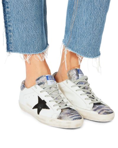 golden goose zebra print superstar sneakers