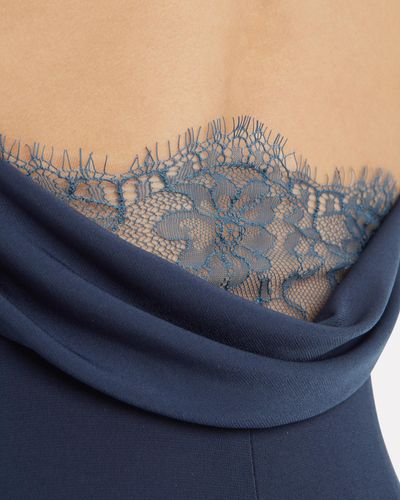 katie may surreal cowl back evening dress