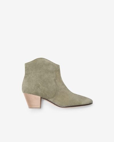 Isabel Marant Dicker Suede Boots - White