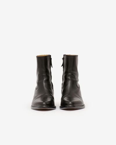 Isabel Marant Delix Cow Leather Low Boots - Black