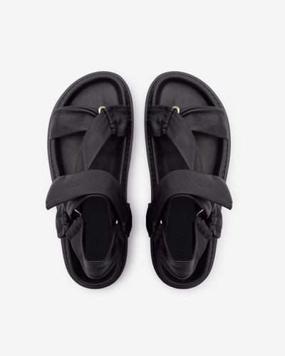 Isabel Marant Naori Grained-leather Sandals - Black