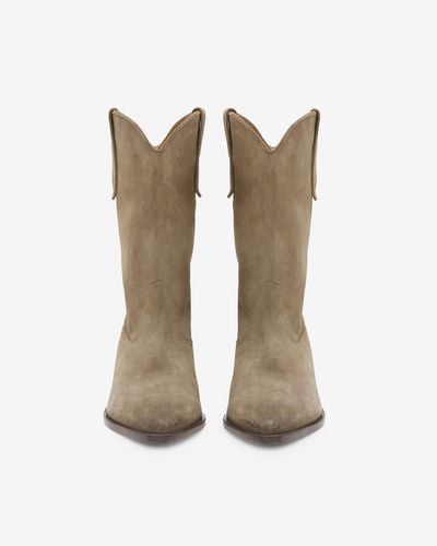 Isabel Marant Duerto Suede Cowboy Boots - White