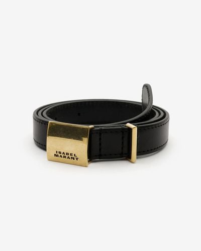 Isabel Marant Lowell Leather Belt - Black