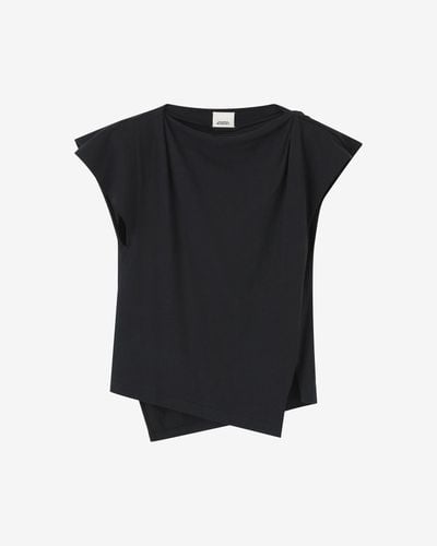 Isabel Marant Sebani T-shirt In Cotone - Nero