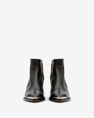 Isabel Marant Adnae Leather Low Boots - Black