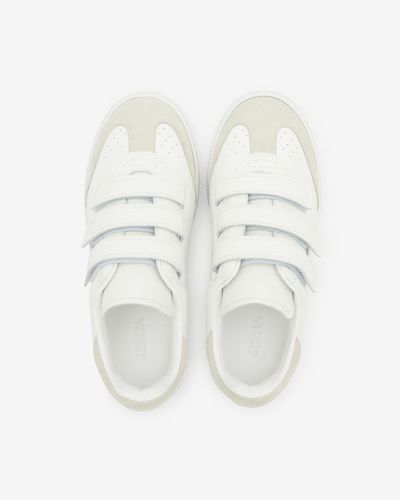 Isabel Marant Bart Sneakers In Pelle Con Logo - Bianco
