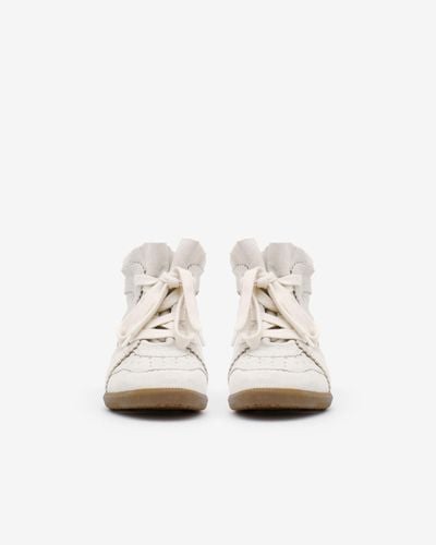 Isabel Marant Bobby Sneakers In Camoscio - Bianco