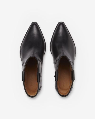 Isabel Marant Dewina Leather Ankle Boots - Black