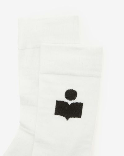 Isabel Marant Siloki Logo Socks Men - Bianco