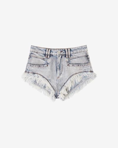 Isabel Marant Eneidao Shorts In Denim - Bianco