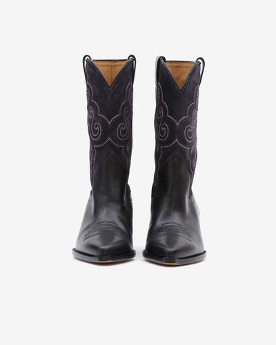 Isabel Marant Leyane Calf Leather Low Boots - Black