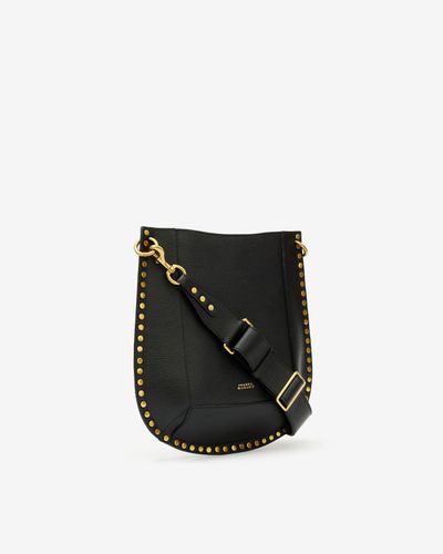 Isabel Marant Oskan Grained Leather Shoulder Bag - Black