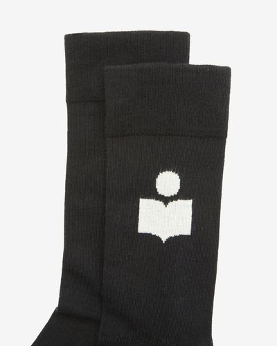 Isabel Marant Siloki Logo Socks Men - Black