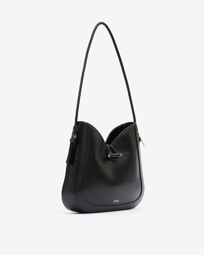 Isabel Marant Vigo Hobo Leather Shoulder Bag - Black