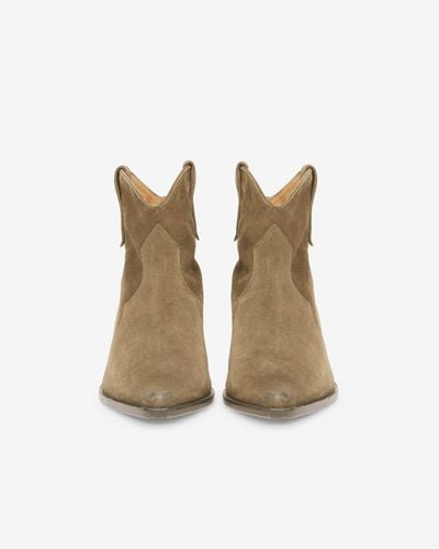 Isabel Marant Dewina Leather Ankle Boots - Natural