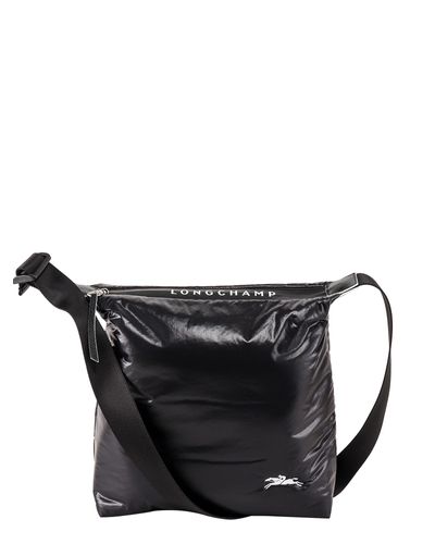 longchamp black leather shoulder bolsa