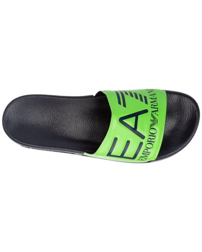 EA7 Emporio Armani Crusher Distance Slides in Green for Men | Lyst
