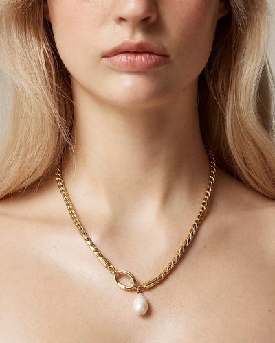 J.Crew Rope Chain Freshwater Pearl Necklace - Natural