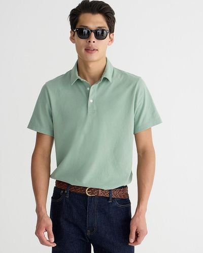 J.Crew Sueded Cotton Polo Shirt - Green