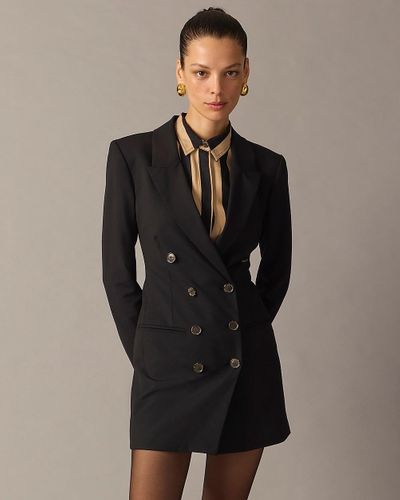 J.Crew Collection Double-Breasted Blazer-Dress - Black