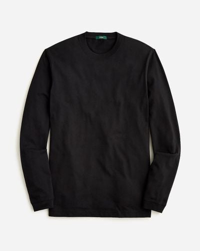 J.Crew Relaxed Long-Sleeve Premium-Weight Cotton T-Shirt - Black