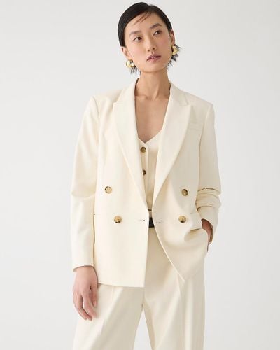 J.Crew Relaxed Double-Breasted Blazer - Natural