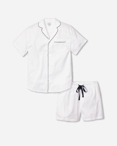 J.Crew Petite Plume Short Set With Piping - White