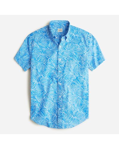 J.Crew Short-Sleeve Slub Cotton Shirt - Blue