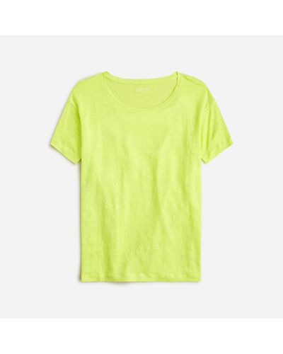J.Crew Relaxed Linen T-shirt In Stripe - Yellow