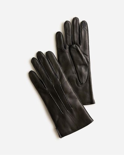 J.Crew Italian Leather Tech-Touch Gloves - Black