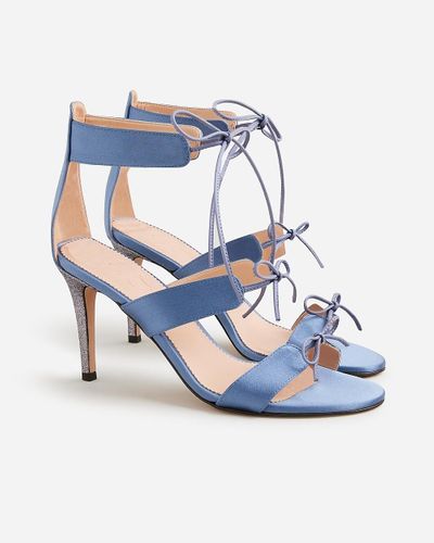 J.Crew Collection Rylie Lace-Up Heels - Blue