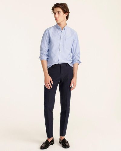 J.Crew Ludlow Slim-fit Unstructured Suit Pant In Irish Cotton-linen Blend - Blue