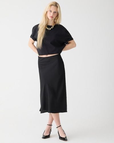 J.Crew Gwyneth Slip Skirt In Velvet - Black