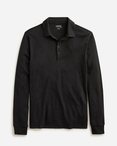 J.Crew Long-Sleeve Performance Polo Shirt With Coolmax Technology - Black