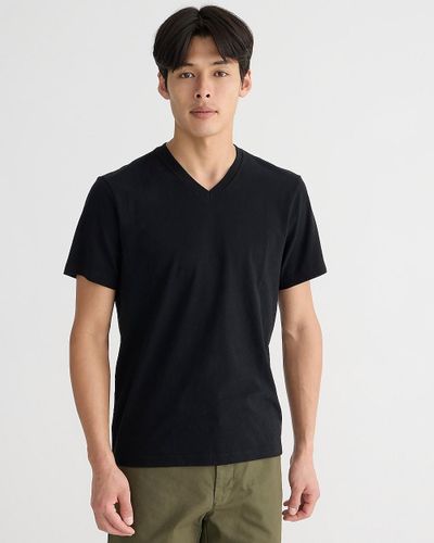 J.Crew Tall Sueded Cotton V-Neck T-Shirt - Black