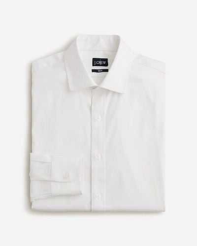 J.Crew Bowery Tech Dress Shirt With Spread Collar - White