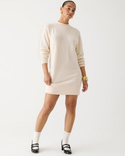 J.Crew Cashmere Rollneck Sweater-Dress - Natural