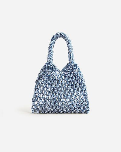 J.Crew Cadiz Hand-Knotted Rope Tote - Blue
