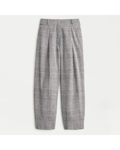 J.Crew High-rise Tapered Pant In Glen Plaid - Gray