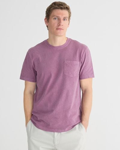 J.Crew Tall Vintage-Wash Cotton Pocket T-Shirt - Purple