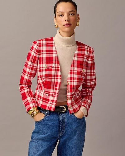 J.Crew Collection City Wool Lady Jacket - Red