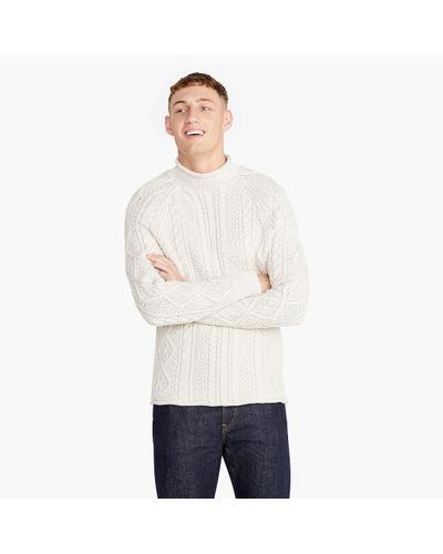 J.Crew 1988 Rollneck Sweater In Cable Knit Cotton - Multicolor