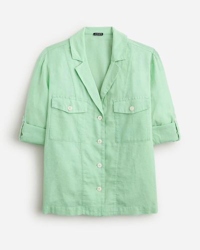 J.Crew Camp-Collar Shirt - Green